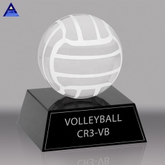 Factory Price 100mm 120mm K9 Crystal Volleyball Trophy Crystal Sports Ball