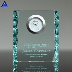 Reloj promocional barato del cristal del borde de la perla del jade del regalo para el negocio