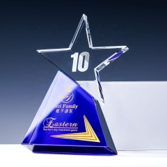 Новый дизайн 3D Blank Top Star Diamond Honor Star Crystal Trophy