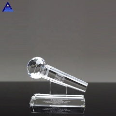 Высококачественный хрустальный микрофон награждается трофеем для VIP-конкурса музыкальных вокалистов