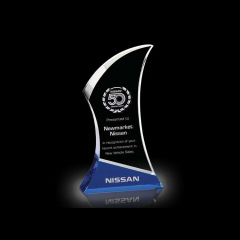 Cheap Custom Blank Crystal Trophy and Medal Color Crystal Glass Trophy Pujiang Wholesale