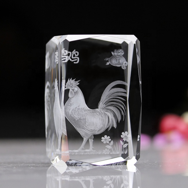 Signos del zodiaco chino Regalos de cumpleaños Cristal láser 3D Para regalos de cumpleaños Cristal láser 3D