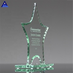 Genuine Free Engraving Faceted Crystal Star Award Trophy