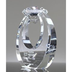 Diamond crystal trophy with Engraved Logo/clear crystal diamond trophy/Diamond Shape Crystal Award for business gift