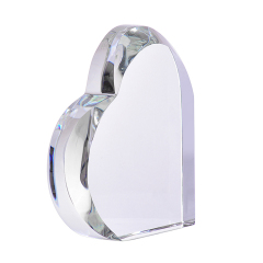Cristal ornements en forme de coeur gravure laser 3D cadeaux de mariage presse-papiers en verre clair