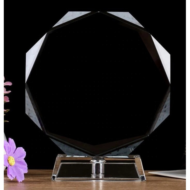 2021 New Design Optical Transparent Octagonal K9 Blank Crystal Glass Trophy Personality Custom Crystal Award Trophies