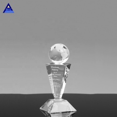 Trophée de globe de cristal personnalisé populaire avec carte du monde
