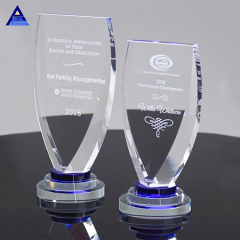 Vidrio barato al por mayor personalizado y placa de premio de cristal Diseño de moda Vidrio de trofeo de cristal en blanco