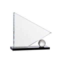Hochwertige K9 Crystal Golf Award in Dreiecksform für personalisierte Gravur
