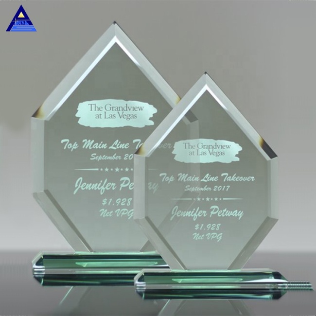 Wholesale Cheap Gift Engraved Plaques Liberty Diamond Jade Glass Award