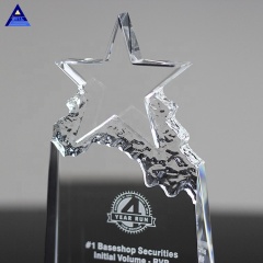 Nouveau trophée d'étoile de cristal populaire de bienvenue pour le Souvenir de vélo de montagne MOQ 1 pièces