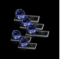 Trophée de cristal de diamant transparent bleu Pujiang k9 de mode personnalisée en gros pas cher