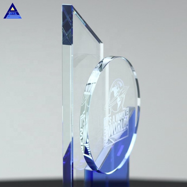 New Customized Design Clear Dedication Award Trophy For President Gifts
