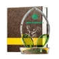3D Laser Engraved High Quality Clear K9 Crystal Plaque Award Trophy Flame Crystal