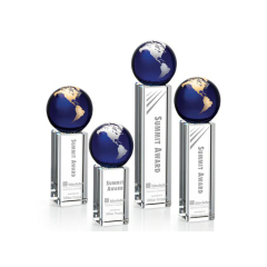 Luz Globe Award – Blue Globe-Gedenkglas-Kristallkugel-Auszeichnungen und benutzerdefinierte Trophäen