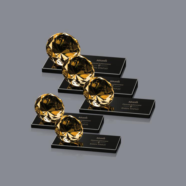 Récompense en cristal de diamant de couleur de base en métal personnalisée par affaires haut de gamme de Pujiang K9