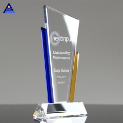Wunderschöne Corporate Award Crystal Plaques, sortierte Trophäen aus gelbem Glas