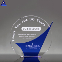 Trophée en verre cristal bon marché personnalisé de haute qualité pour l'honneur d'entreprise