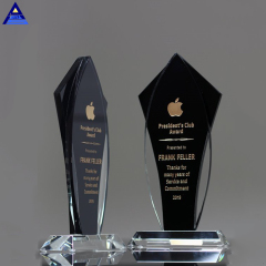 Оптовые бизнес-образцы кристаллов Наградные таблички K9 Black Blank Glass Crystal Awards Табличка Трофей