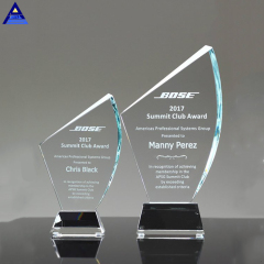 Récompenses vierges en cristal de conception et plaque en verre de trophée pour le souvenir d'affaires