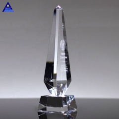 Hot Sale Corporation Business Pilier d'un excellent trophée de récompense en verre de cristal