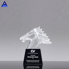 Casting Mustang Liuli Crystal Horse Head Trophy para VIP Business Cooperation Awards