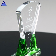 Récompense de plaque de cristal de triade d'émeraude faite sur commande de nouveau style 2020 pour le trophée