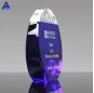 High Quality Professional Custom Blue Round Shape Larsmont Crystal Trophy Awards For Wholesale