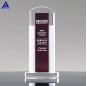 High Quality Cheap Custom Ambient Clear And Personalized Engraving Red Crystal Award Trophy With Base