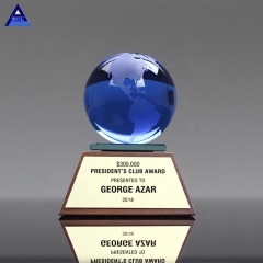 Regalos de graduación Galaxy Award Trophy Blue Crystal Globe Ball Regalos