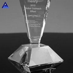 Trophée de globe de cristal personnalisé populaire avec carte du monde