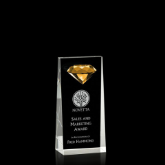 Trofeo de cubo de cristal con forma de diamante de Pujiang k9 premio de cristal azul y trofeo