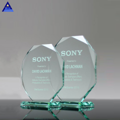 Trofeo de premio octágono de cristal de Jade tradicional de nuevo diseño, trofeo de copa de cristal transparente