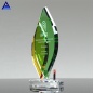 Green and Yellow Flame Remix Crystal Awards for Business Teamwork Gifts