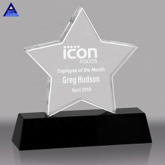 Nouveau design personnalisé Gravé Crystal Star Trophy Plaque Cadeau d'anniversaire d'entreprise