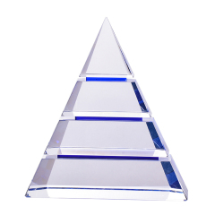 Cheap Beauty Best Design Clear Multi-Layered Triangle Crystal Trophy For Business Gifts