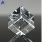 Factory Antique Carved Clear Crystal Cube Paperweight For Sale
