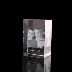Cube de cristal de gravure laser 3d de photo de logo personnalisé de qualité supérieure en cristal de FS à vendre