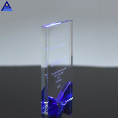 Plaque de trophée en verre de prix usine et trophée de plaque de verre en cristal vierge pour la gravure au laser