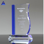 2019 Récompense en verre de plaque de cristal clair avant personnalisé avec base