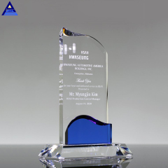 Prix ​​​​du trophée en cristal de verre transparent de forme personnalisée de vente chaude