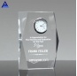 Trophée du prix de l'horloge à facettes carrée en cristal de conception unique