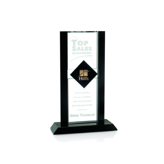 2020 New Design Crystal Curved Trophy Plaque Glass  Top Sale Crystal Trophy Award