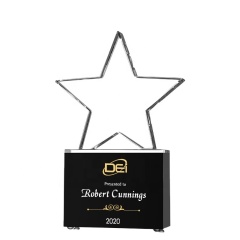 Оптовая награда K9 Blank Crystal Star Trophy с основанием из черного хрусталя