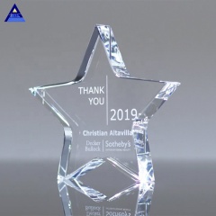 Presse-papiers en verre de cristal de trophée d'étoile claire bon marché de haute qualité de K9