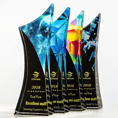 K9 cristal matériel haute qualité impression couleur cristal trophée verre trophée cadeau souvenir