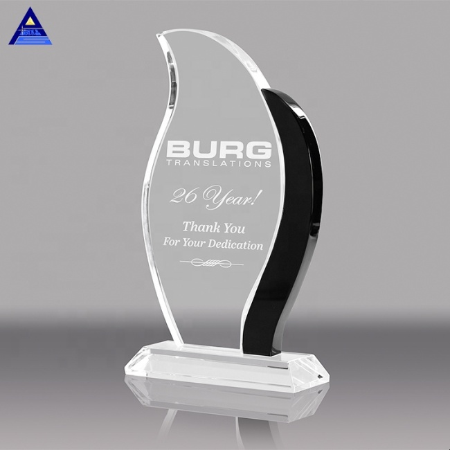 Wholesale Cheap Custom Clear Music Award Crystal Glass Trophy With Engraved Logo