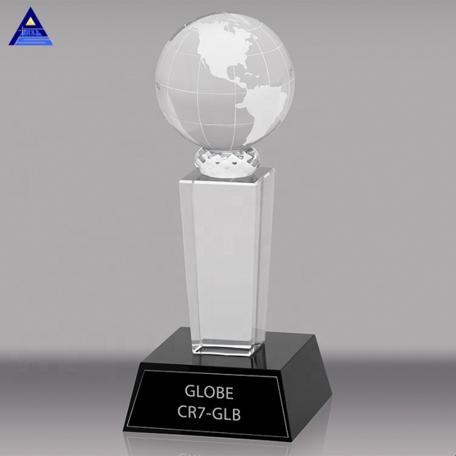 Tennis de table de basket-ball du football de mode avec les récompenses en cristal imprimées par logo fait sur commande de trophée