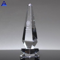 Hot Sale Corporation Business Pilier d'un excellent trophée de récompense en verre de cristal