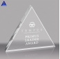 China Goods Wholesale Optical Crystal Triangle Paperweight Award With Custom Logo Etched Inside